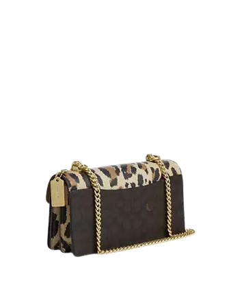 Coach Klare Envelope Crossbody Bag In Signature Canvas With Leopard Print - Image 3
