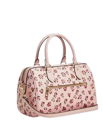 Coach Rowan Satchel Bag With Rose Print - Image 3