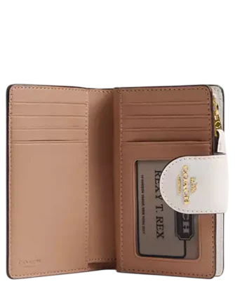 Coach Medium Corner Zip Wallet With Floral Print - Image 3