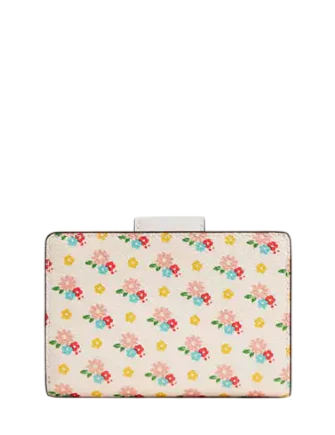 Coach Medium Corner Zip Wallet With Floral Print - Image 4
