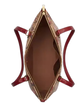 Coach Gallery Tote Bag In Signature Canvas With Cherry Print - Image 2
