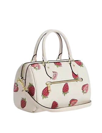 Coach Rowan Satchel Bag With Strawberry Print - Image 3