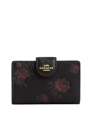 Coach Medium Corner Zip Wallet With Floral Print