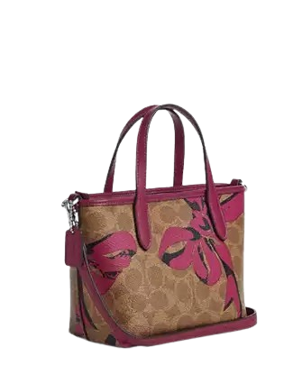Coach City Mini Tote Bag In Signature Canvas With Bow Print - Image 3
