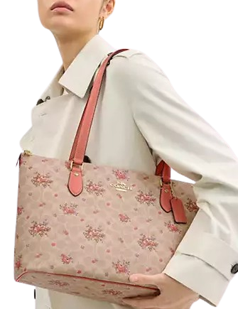 Coach Gallery Tote Bag In Signature Canvas With Floral Print - Image 4