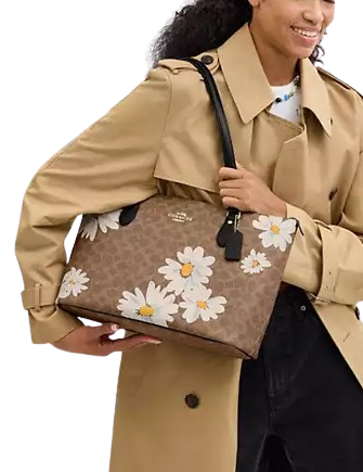 Coach Gallery Tote Bag In Signature Canvas With Floral Print - Image 4