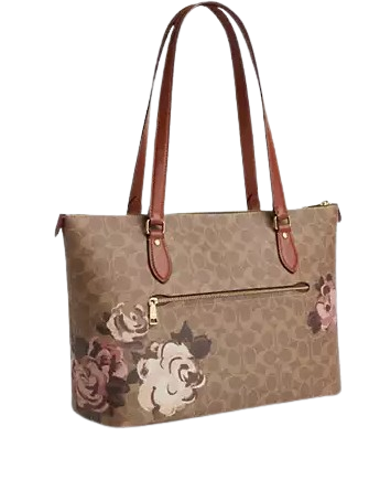 Coach Gallery Tote Bag In Signature Canvas With Rose Print - Image 3