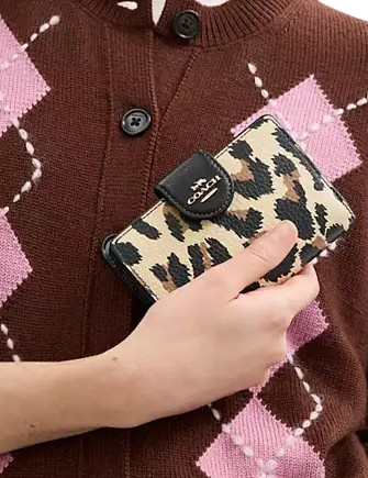 Coach Medium Corner Zip Wallet With Leopard Print - Image 2