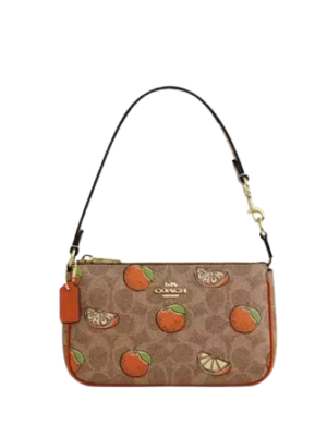 Coach Nolita 19 In Signature Canvas With Orange Print