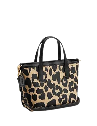 Coach City Mini Tote Bag With Leopard Print - Image 4