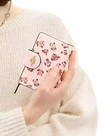 Coach Medium Corner Zip Wallet With Rosette Print - Image 3