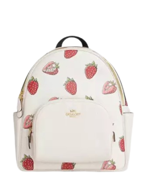 Coach Court Backpack With Strawberry Print