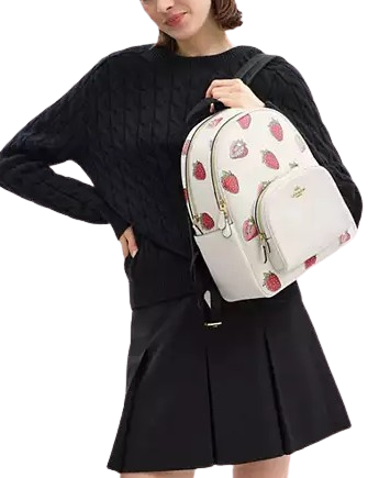 Coach Court Backpack With Strawberry Print - Image 2