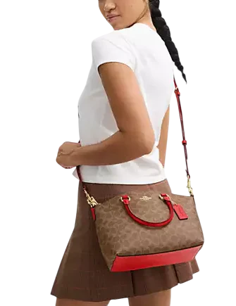 Coach Sadie Satchel Bag In Signature Canvas - Image 4