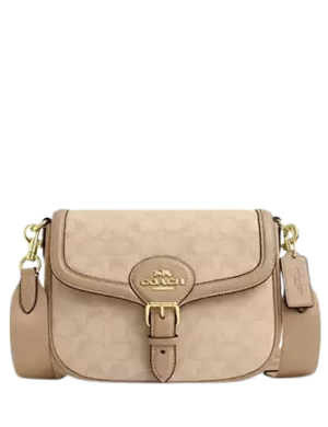 Coach Amelia Saddle Bag With Signature Canvas