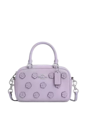 Coach Satchel Crossbody Bag With Floral Applique
