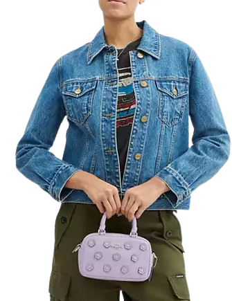 Coach Satchel Crossbody Bag With Floral Applique - Image 4