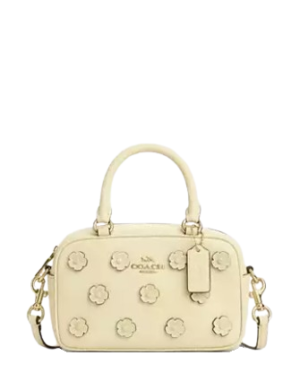 Coach Satchel Crossbody Bag With Floral Applique