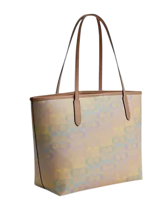 Coach City Tote Bag In Rainbow Signature Canvas - Image 3