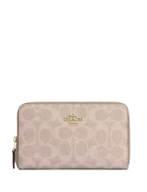 Coach Medium Id Zip Wallet In Signature Canvas
