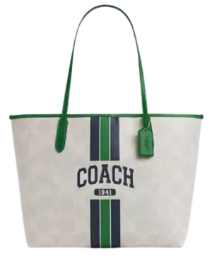 Coach City Tote Bag In Signature Canvas With Coach Graphic