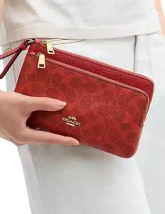 Coach Double Zip Wallet In Signature Canvas - Image 3