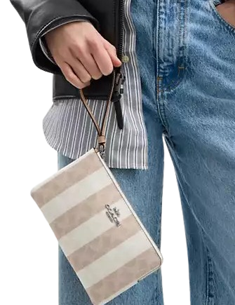 Coach Large Corner Zip Wristlet In Signature Canvas - Image 2
