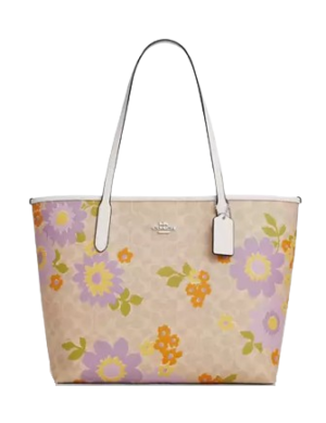 Coach City Tote Bag In Signature Canvas With Floral Print