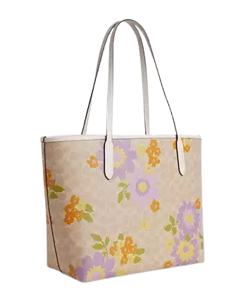 Coach City Tote Bag In Signature Canvas With Floral Print - Image 3