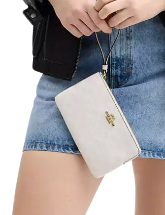 Coach Large Corner Zip Wristlet In Signature Canvas - Image 3