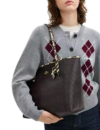 Coach City Tote Bag In Signature Canvas With Leopard Print - Image 4