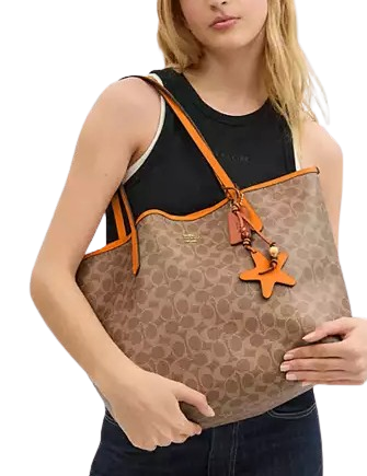 Coach City Tote Bag In Signature Canvas With Star Charm - Image 2