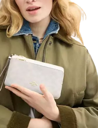 Coach Double Zip Wallet In Signature Canvas - Image 2