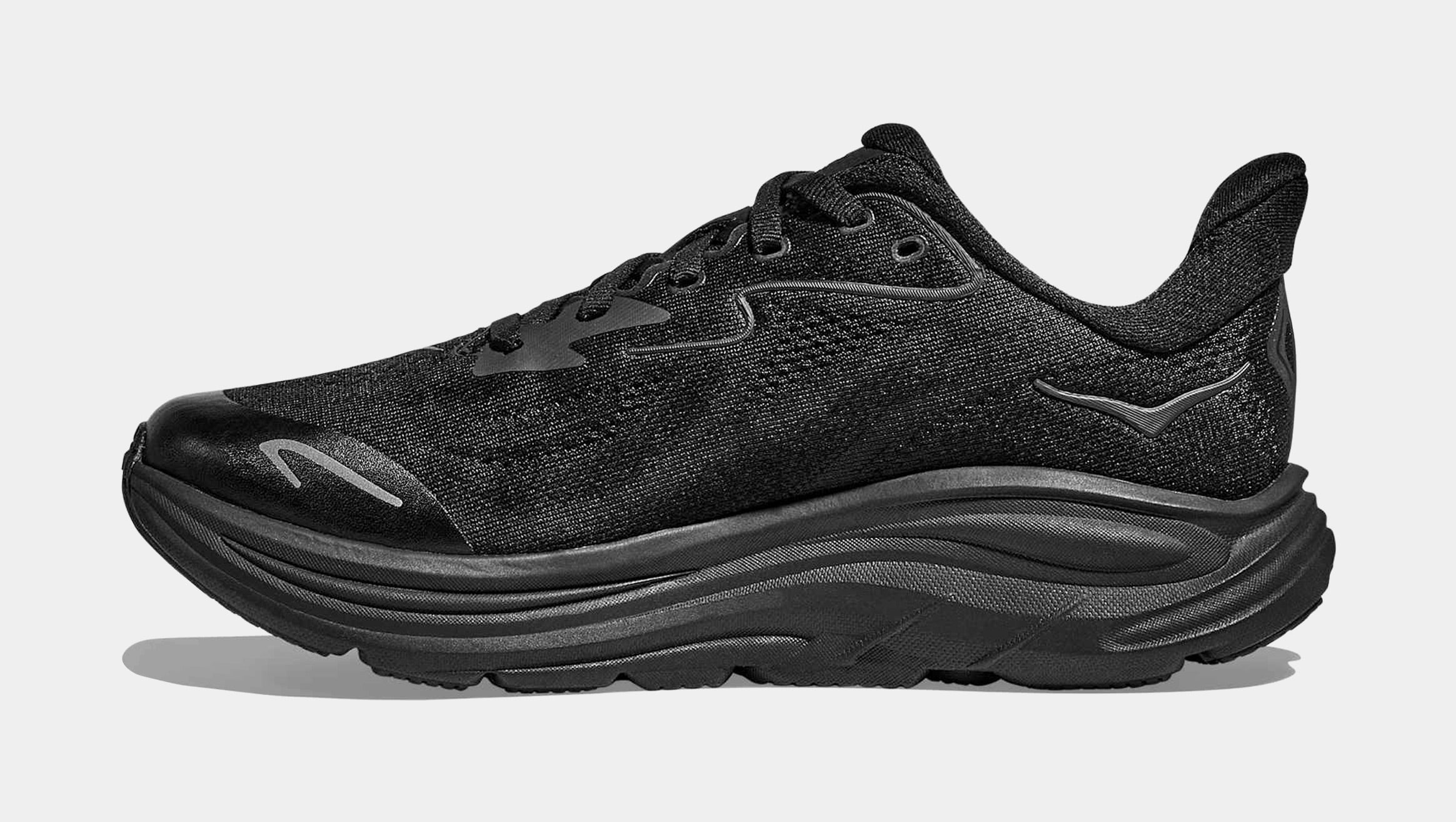 Clifton 10 Grade School Running Shoes (Black) - Image 3