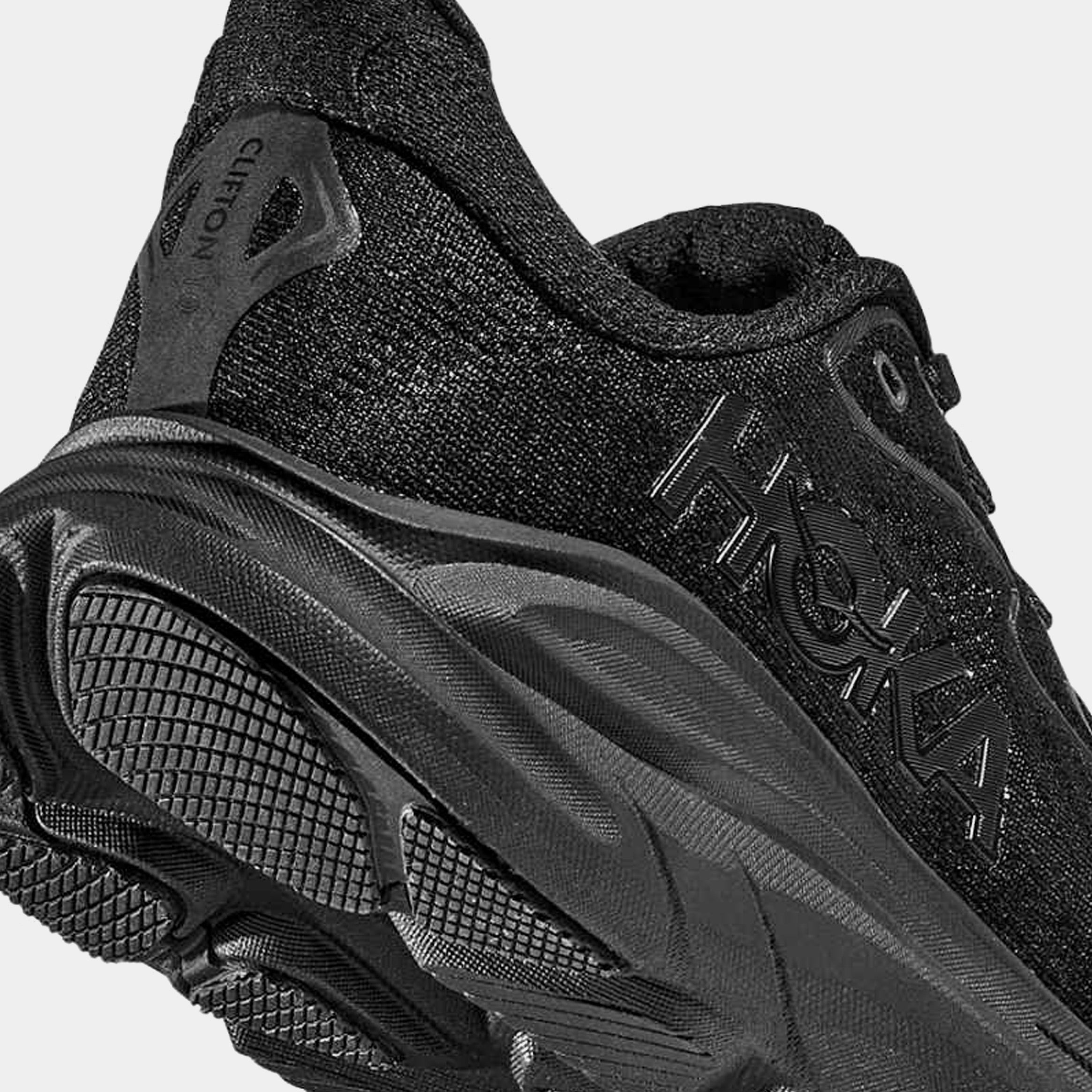 Clifton 10 Grade School Running Shoes (Black) - Image 4