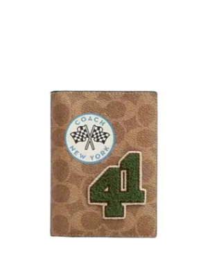 Coach Passport Card Case In Signature Canvas With Patches