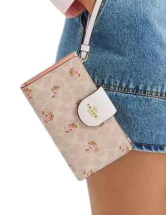 Coach Phone Wallet In Signature Canvas With Floral Print - Image 2