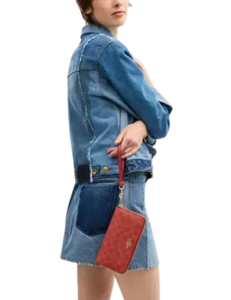 Coach Long Zip Around Wallet In Signature Canvas - Image 2