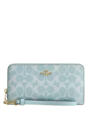 Coach Long Zip Around Wallet In Signature Canvas