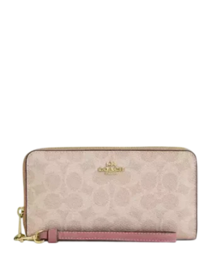 Coach Long Zip Around Wallet In Signature Canvas