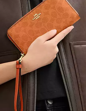 Coach Long Zip Around Wallet In Signature Canvas - Image 2