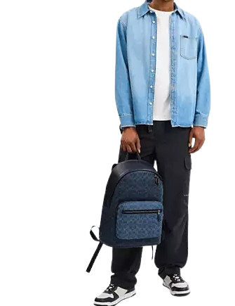 Coach West Backpack In Blocked Signature Canvas - Image 4