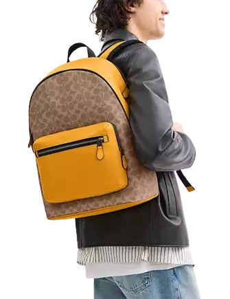 Coach West Backpack In Colorblock Signature Canvas - Image 4