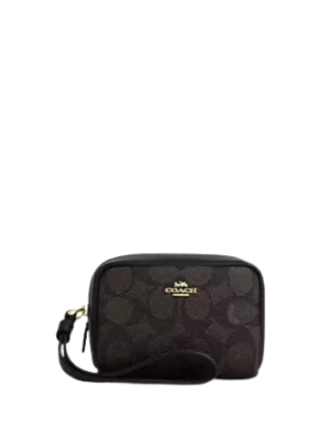 Coach Pouch Wristlet In Signature Canvas