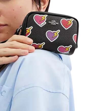Coach Pouch Wristlet With Heart Bolt Print - Image 2