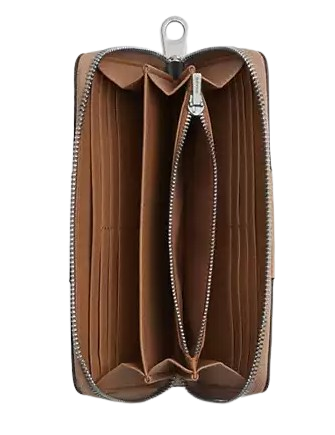 Coach Long Zip Around Wallet In Signature Canvas With Stripe - Image 3