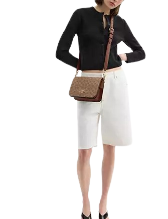 Coach Quinn Bag In Signature Canvas With Floral Chain - Image 4
