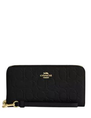 Coach Long Zip Around Wallet In Signature Leather