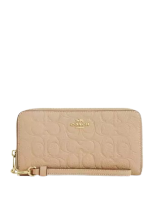 Coach Long Zip Around Wallet In Signature Leather
