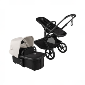 Bugaboo Kangaroo Complete Stroller + Bassinet Bundle, 2025, Black Frame, Midnight Black, Misty White